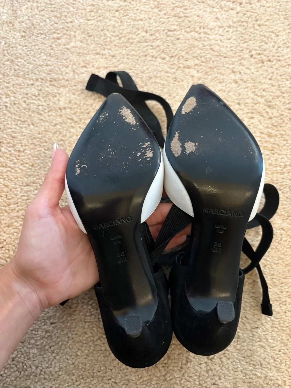 Guess Marciano White & Black Heels